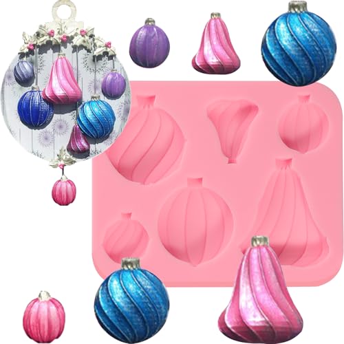 ICNYEKl 3D Christmas Bell Cake Decorating Fondant Mold I-181 for Cupcake Toppers