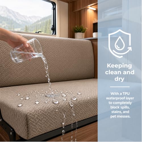Waterproof RV Jackknife Sofa Cover Set - 2-Piece Slipcover
