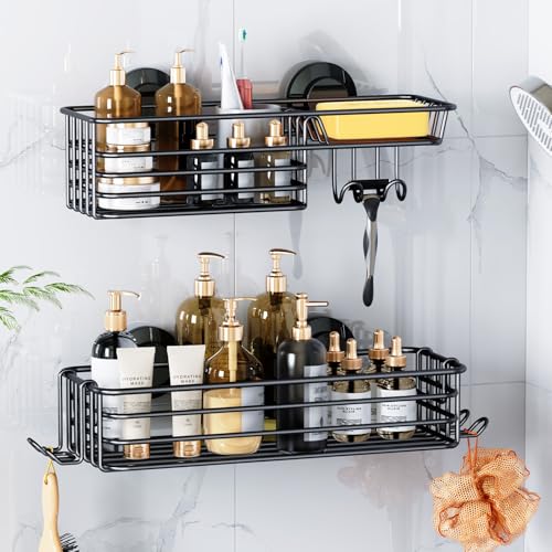 Shower Caddy Suction Cup 2 Pack Rustproof Bathroom Organizer Shelf