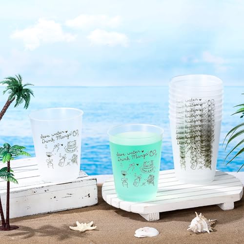 Margarita and Matrimony Bachelorette Party Cups, 16oz Frosted Plastic, 16Pk