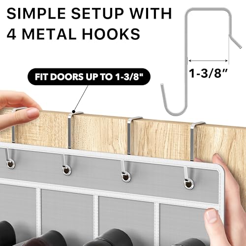 Simple Houseware 24 Pocket Clear Over the Door Shoe Organizer Gray