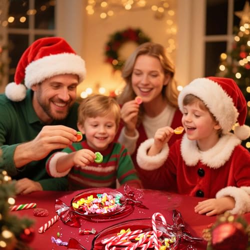 Blue Round Christmas Candy Glass Plate Serving Tray – Christmas Theme Display