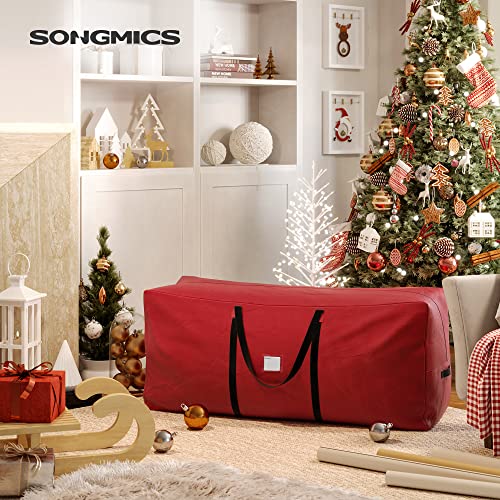 SONGMICS Christmas Tree Storage Bag, Tree Storage Container, up to 7.5 ft, Tree Holder Bag, Wear-Resistant 600D Oxford Fabric, Lightweight, Thick Handles, Red URXS003R03