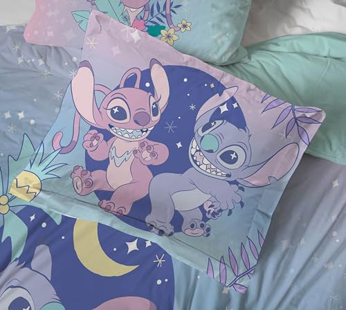 Disney Lilo & Stitch Twin Reversible Comforter Set - 5 Piece Kids Bedding, Multicolor / Twin Bed in a Bag