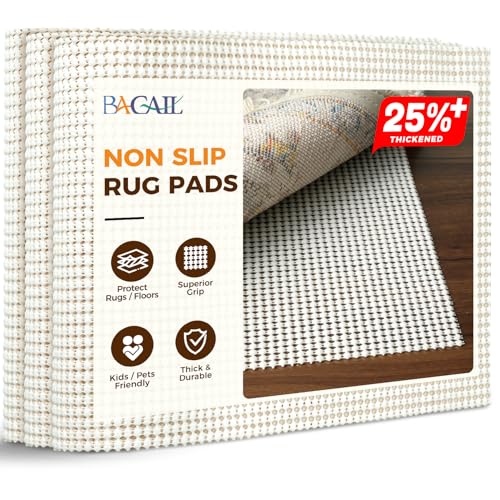 Non-Slip Rug Pad for Hardwood Floors 8x10 Ft - Extra Thick Underlay