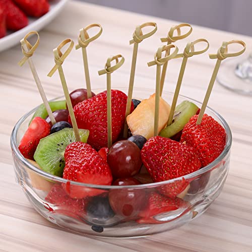 200 PCS Bamboo Knot Cocktail Picks, 4.7-Inch Appetizer & Fruit Skewers