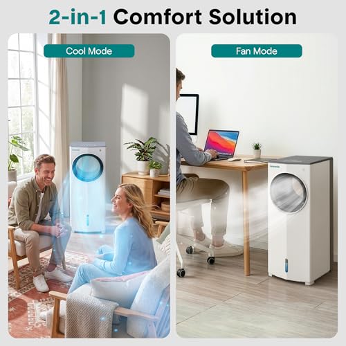 Portable Evaporative Air Cooler 4L Water Tank with Remote & Ice Packs