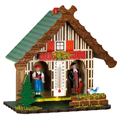 German Black Forest Weather House TU 803 - Traditional Wooden Humidity Indicator