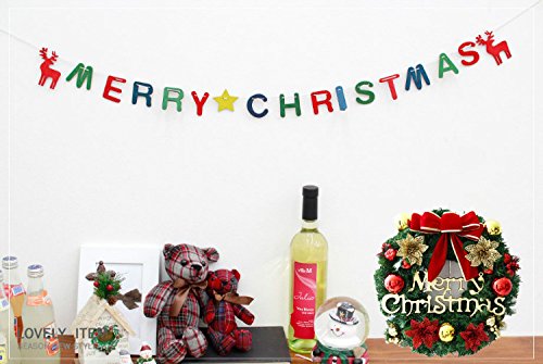 LIYUANBAIHUO 13-inch Christmas Wreath H-03 with Bells, Red Bow, Green Pine, Door/Wall Decoration