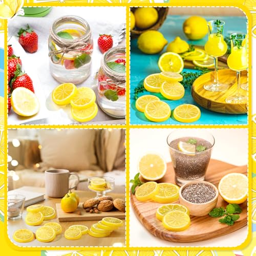 30 Pcs Fake Lemon Slices - Realistic Artificial Fruit Decor