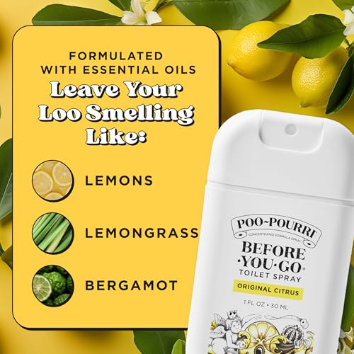 Before-You-Go Pocket Toilet Spray - Original Citrus Air Deodorizer (2 Pack)