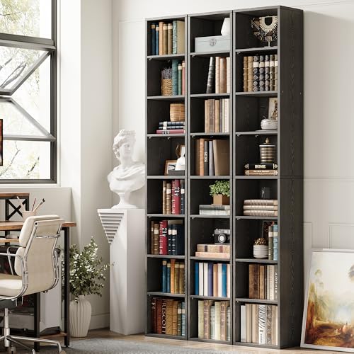 8-Tier Tall Narrow Bookshelf, 71-Inch Compact Floor Standing Storage Unit