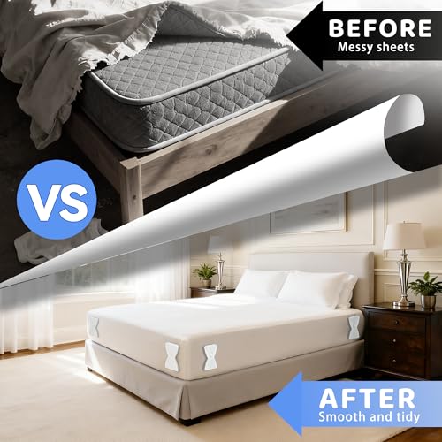 Fitted Sheet Holders Set - 4 Heavy Duty Clips for All Mattress Sizes