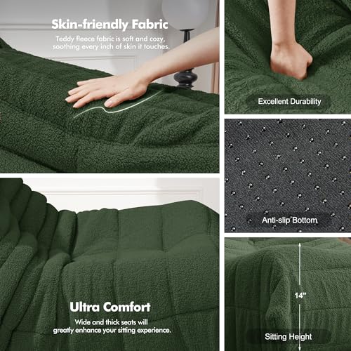 Large Bean Bag Sofa Chair - Comfy Memory Foam Floor Lounger for Adults