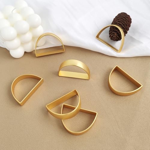 Set of 16 Gold Metal Napkin Rings for Holiday & Wedding Table Decor