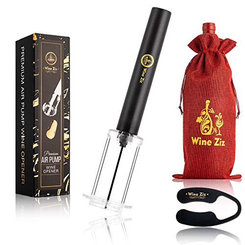 Wine Ziz Air Pressure Wine Opener & Foil Cutter Gift Set Black