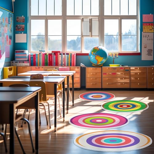 12-Piece Classroom Carpet Circle Seats - 16-Inch Round Floor Cushions