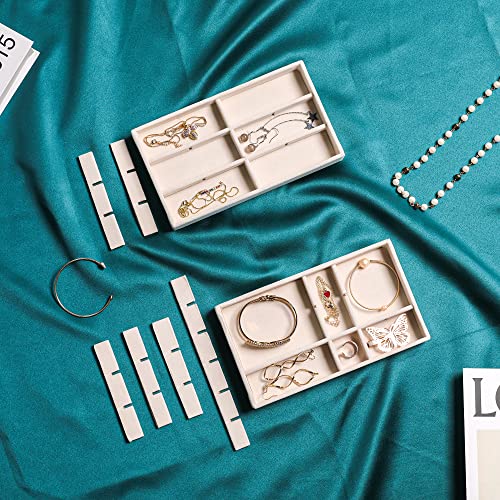 9-Piece Stackable Velvet Jewelry Drawer Organizer Set for Rings and Earrings
