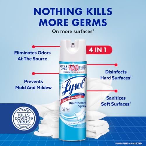 Lysol Disinfectant Spray Crisp Linen 19 Fl Oz Pack of 2