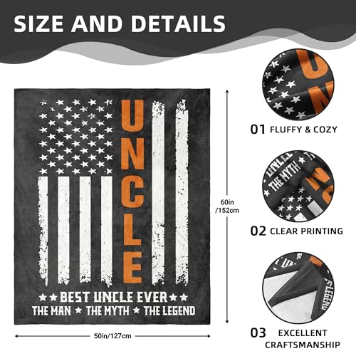 60x50 Black Uncle Blanket Gift for Birthday – Zvzmzy