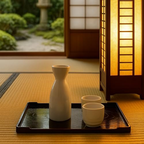 JapanBargain White Japanese Style Porcelain Sake Cups Set of 4, 1.5 oz Small Drinkware
