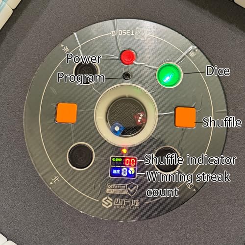 Automatic Folding Mahjong Table with 2 Sets of 46mm Tiles and Glass Cover