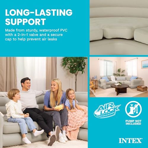 Inflatable L-Shaped Corner Sofa - 4-Seater with Deep Cushions