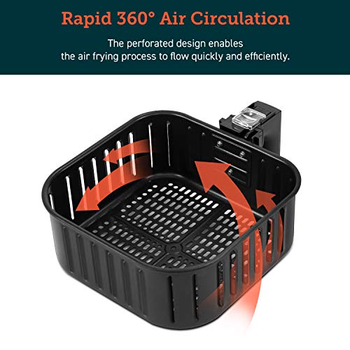 Cosori 5.8QT Black Air Fryer Basket Replacement for CP358-AF & CS358-AF, Non-Stick Dishwasher Safe