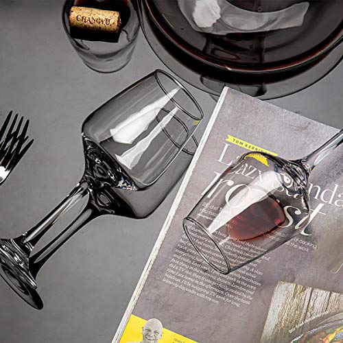 C CREST 12oz Wine Glasses Set of 8 - Lead-Free, Clear, Durable Stemware