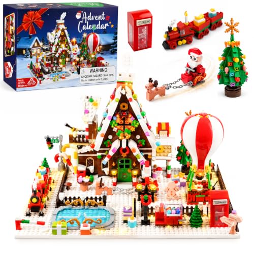 Gingerbread House Christmas Village Building Set Advent Calendar (1750+ Pcs)