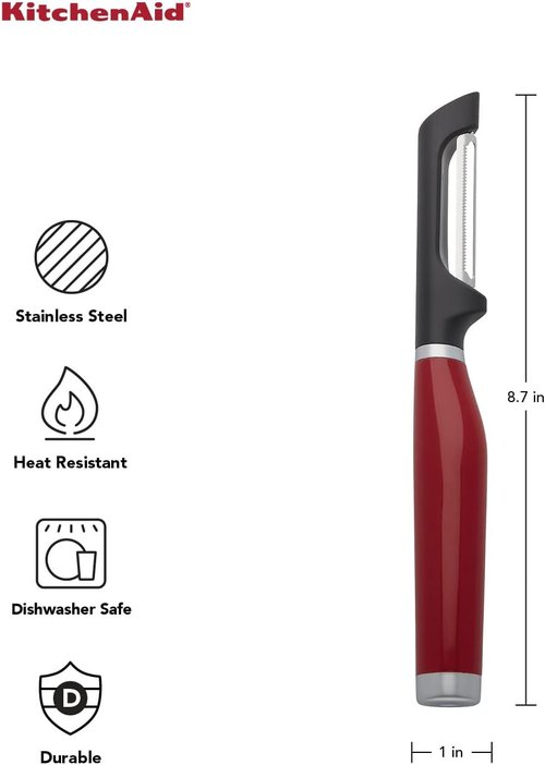 KitchenAid Gourmet Euro Peeler - 8.7-Inch Precision Tool in Vibrant Red