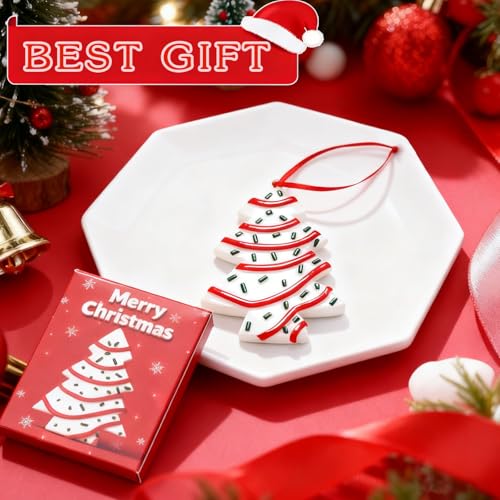 Lulupia Christmas Tree Cake Ornament - Food-Inspired Holiday Decor with Gift Box