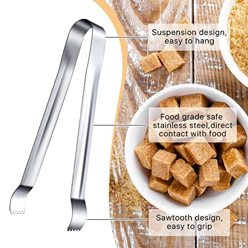 16 Pcs Stainless Steel Ice Tongs 6.5 Inch for Ice & Food Serving