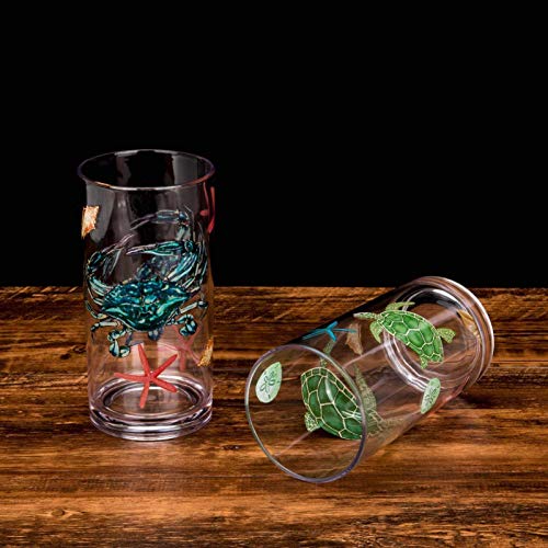 20oz Shatterproof Plastic Tumblers, BPA-Free Drinking Glasses Set of 4