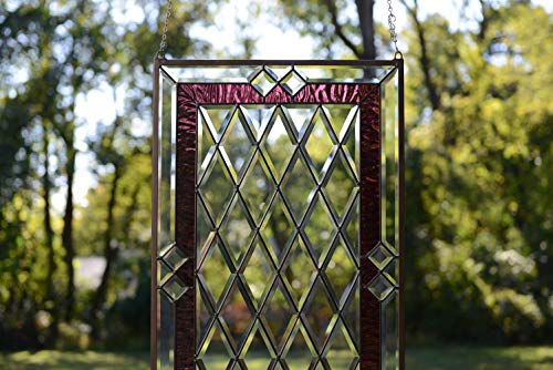 20x34 Handcrafted Stained Glass Window Panel with Beveled Glass & Copper Frame