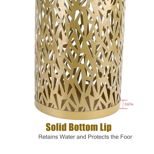 Gold Metal Round Umbrella Stand, Space-Saving Entryway Storage Rack