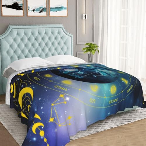Libra Zodiac Throw Blanket Twin Size 60x80 Inches for Adults Kids Teens Gift
