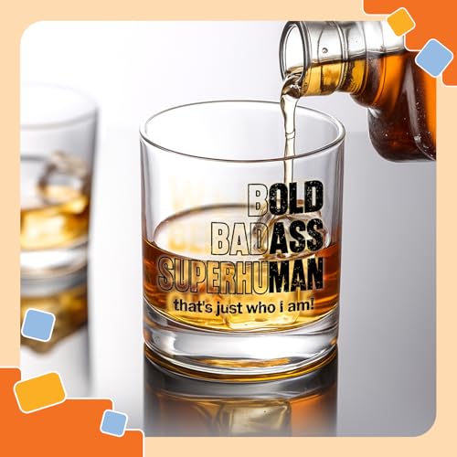 Personalized Whiskey Glass for Men - Birthday Gift for Dad, Husband & Grandpa