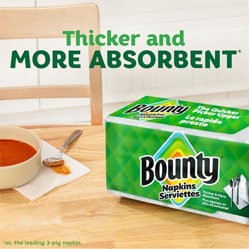 Bounty Paper Napkins, White, 200 Count - Durable & Absorbent