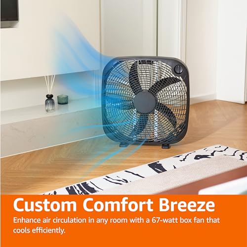 Amazon Basics 20-Inch 3-Speed Portable Box Fan with Carry Handle