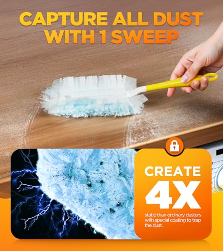 Disposable Duster Refills with Handle - 30 Pack Microfiber Cleaning Kit