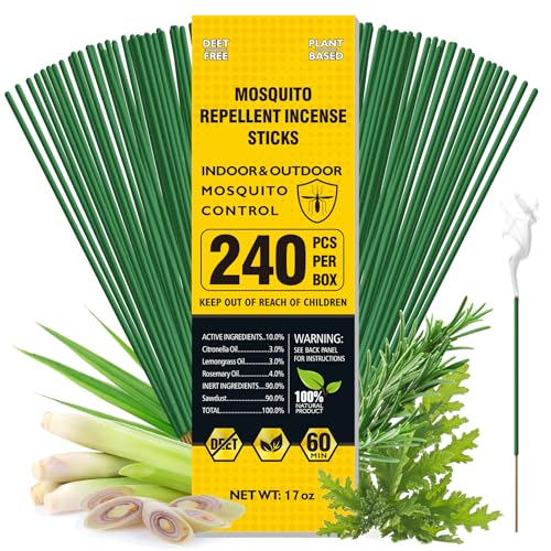 Natural Citronella Mosquito Repellent Incense Sticks - 240 Pack