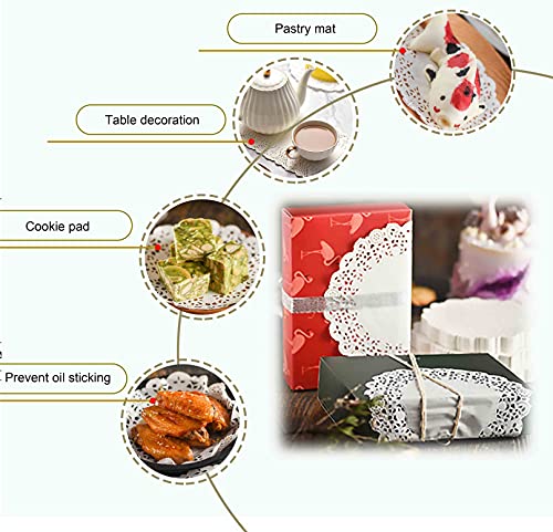 12x16 Inch Rectangle Paper Doilies, White Lace Disposable Placemats, 100 Pack