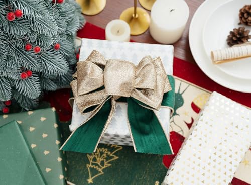 Keypan Green Velvet Wired Christmas Ribbon 2.5 in x 10 yd - Forest Green