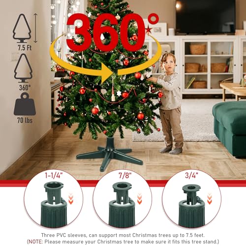 Blissun 360° Rotating Christmas Tree Stand with Remote Control, 7.5ft Fit, 23.8 Inch