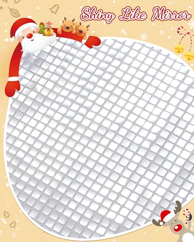 Eternal Beauty Silver 36-Inch Shiny Disco Christmas Tree Skirt for Holiday Decorations