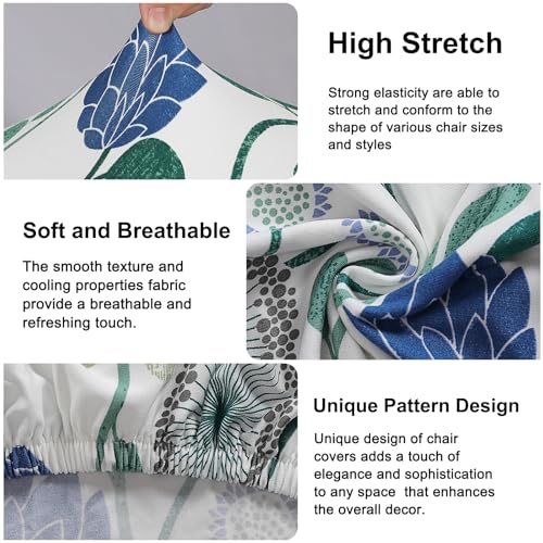 Stretch Bar Stool Covers Set of 4 - Jacquard Chair Slipcovers