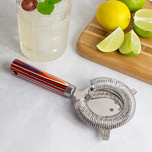 Totally Bamboo Marrakesh Collection Hawthorne Cocktail Strainer - Stainless Steel Bar Tool