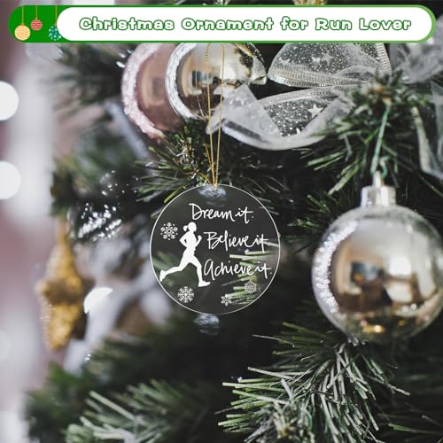 Marathon Runner Christmas Ornament with Gift Bag - Inspirational Running Decor
