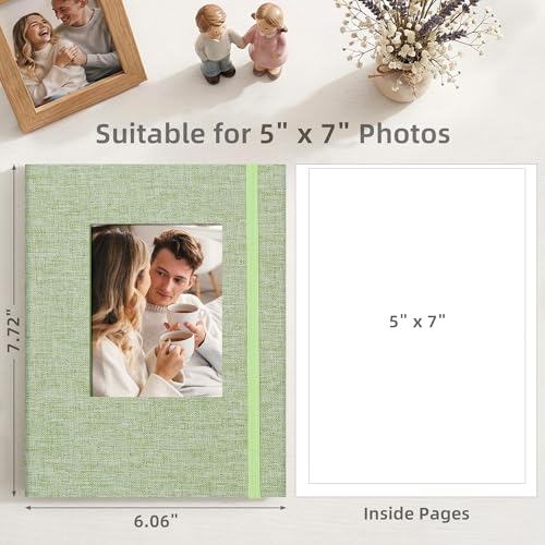 5x7 Fabric Photo Album with DIY Cover Window - Holds 52 Photos